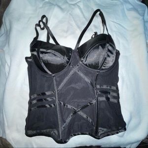Black mesh corset top